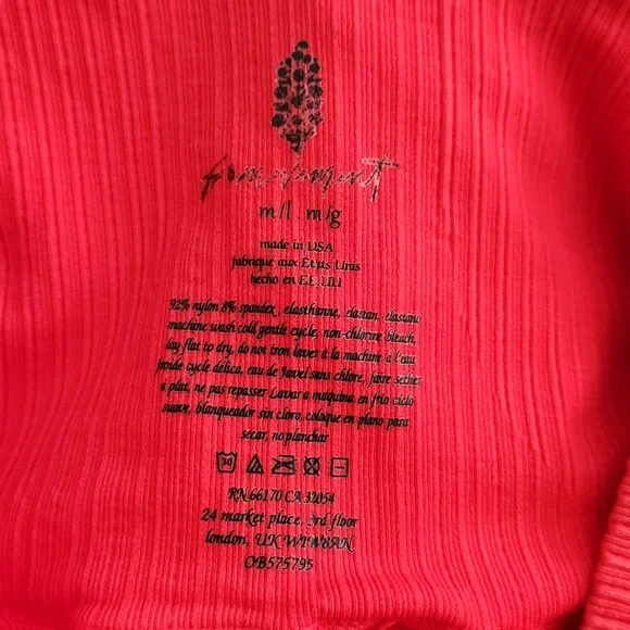 Free People High Rise 7/8 Length Good Karma Leggings Red Apple M/L FP149 - Picture 8 of 11